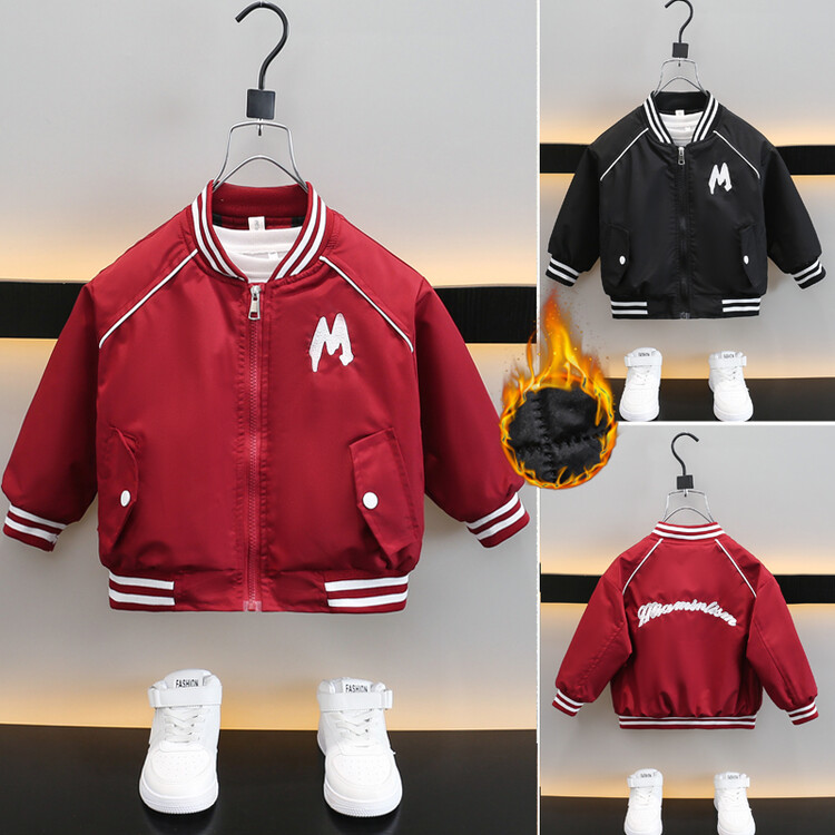 儿童2023冬季夹棉棒球服外套韩版休闲夹克服加棉户外洋气网红款潮