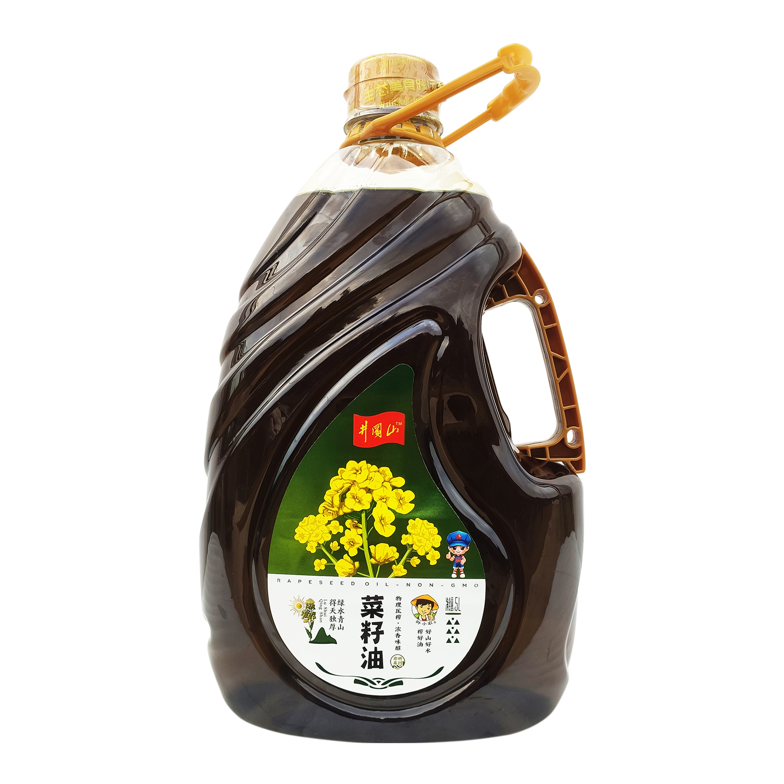 叶小农农家土榨菜籽油5L浓香型瓶装