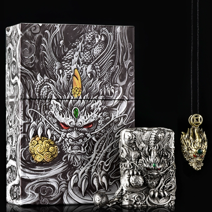 ZIPPO/之宝打火机 S925银招财貔貅 个性防风时尚礼盒装送礼DYJ1