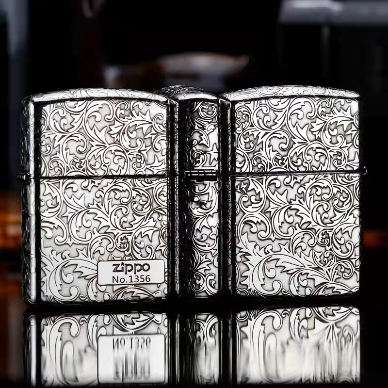 ZIPPO/之宝打火机S925银盔甲唐草，康斯坦丁五面 精雕生日DYJ1