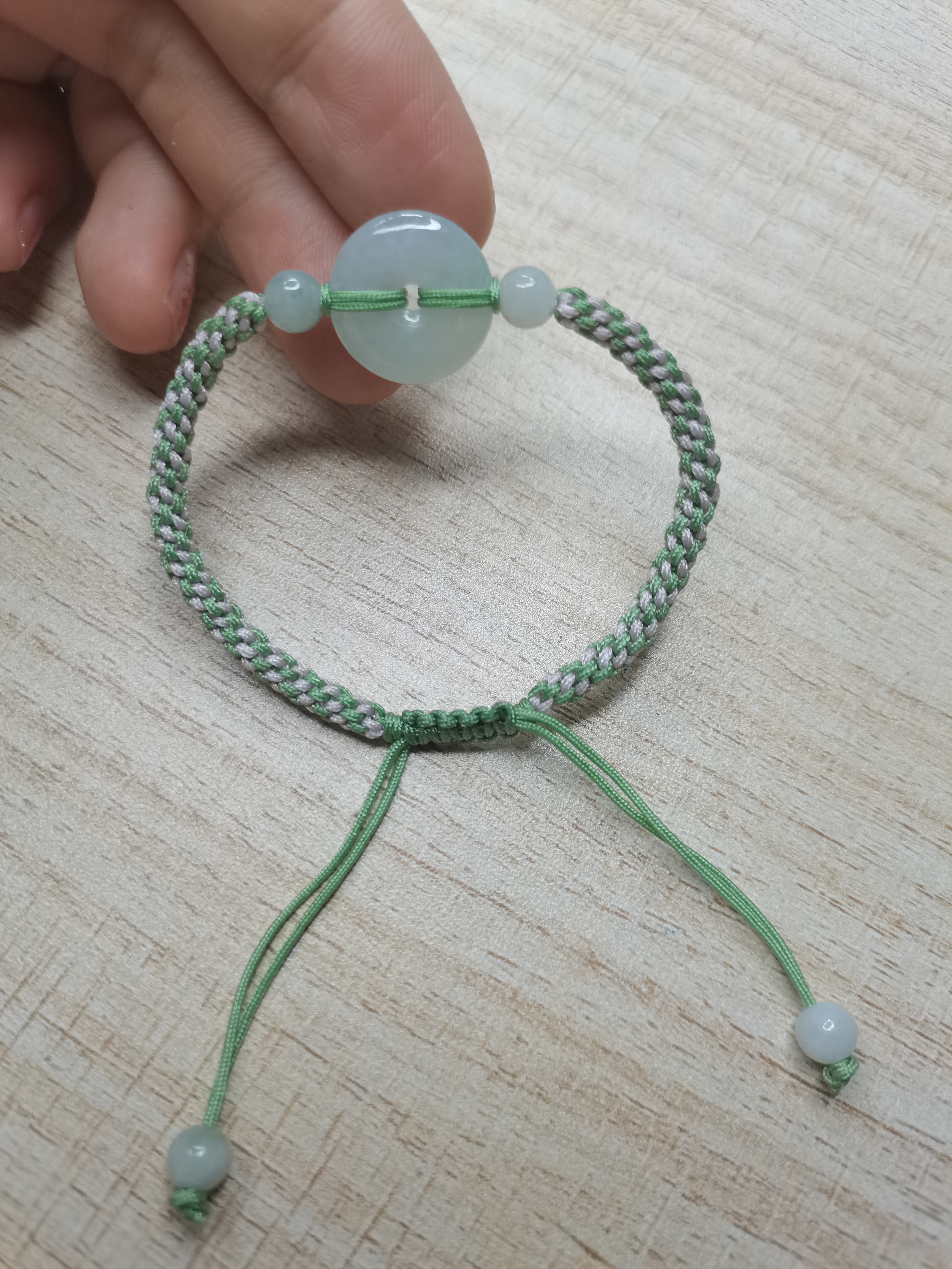 天然翡翠A货   平安扣手链