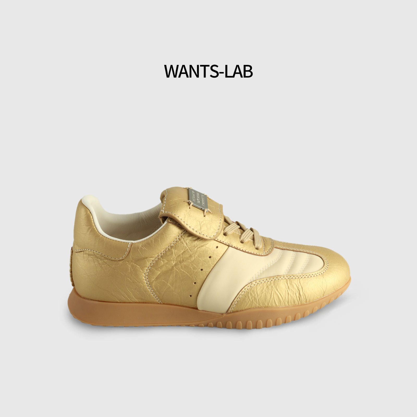 WANTS-LAB 女款白色舒适复古潮鞋经典灰色系带休闲鞋WL2007160079