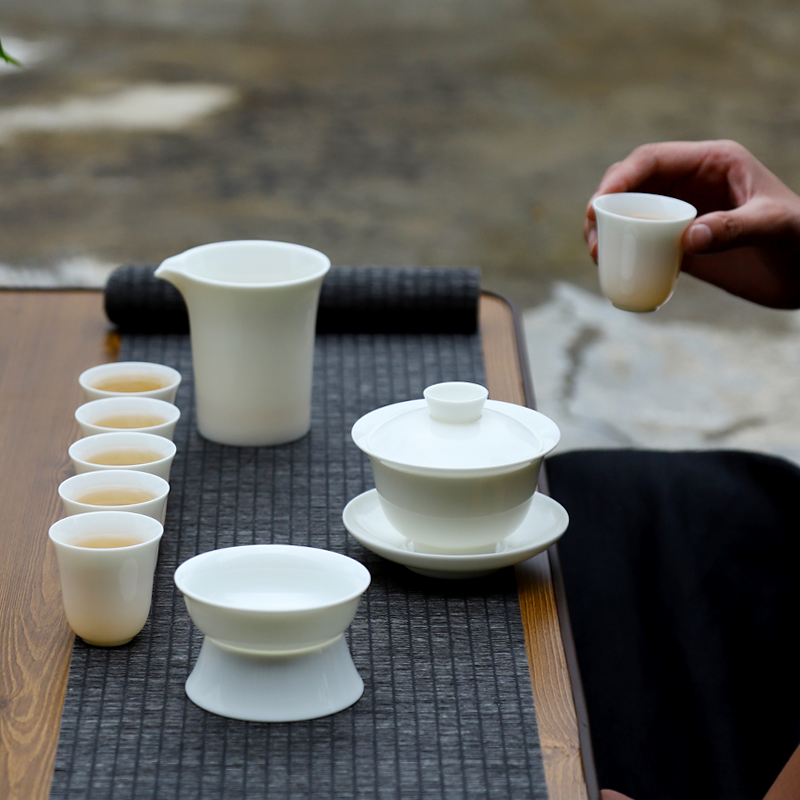 瓷先生德化白瓷羊脂玉瓷礼品套装茶具礼盒装功夫茶具整套礼盒套装