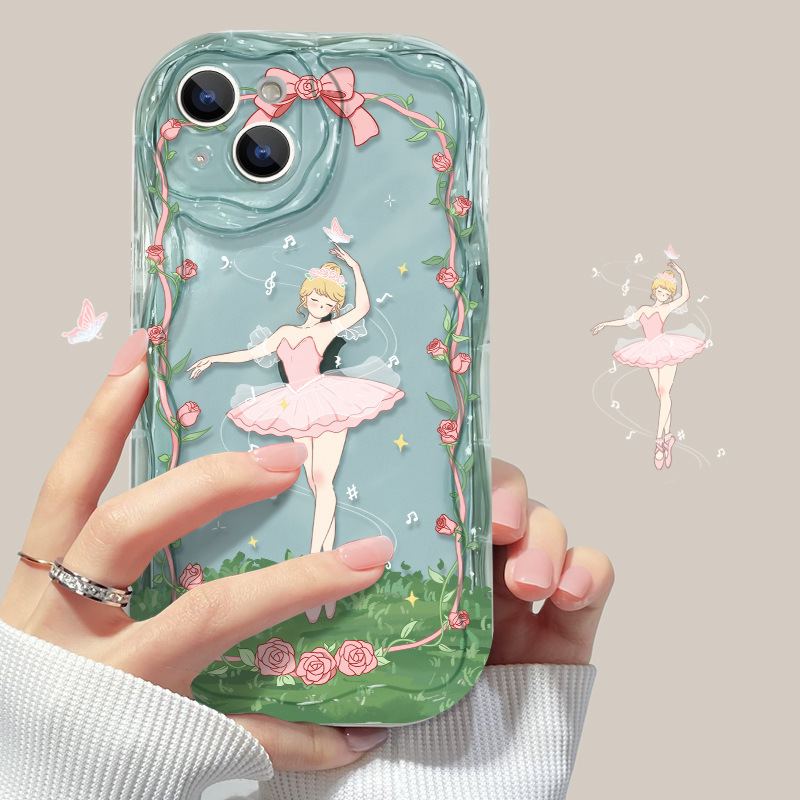草地芭蕾女孩适用于苹果/小米/华为/OPPO/VIVO手机壳iPhone15Plus