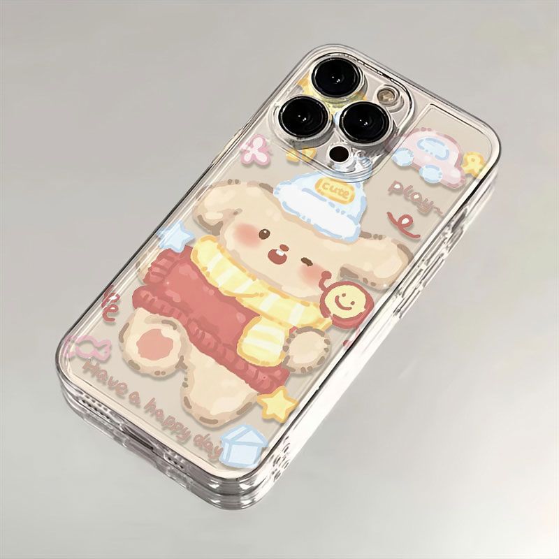 卡通可爱小狗iPhone15苹果手机壳P60华为小米vivo红米oppo全包ins