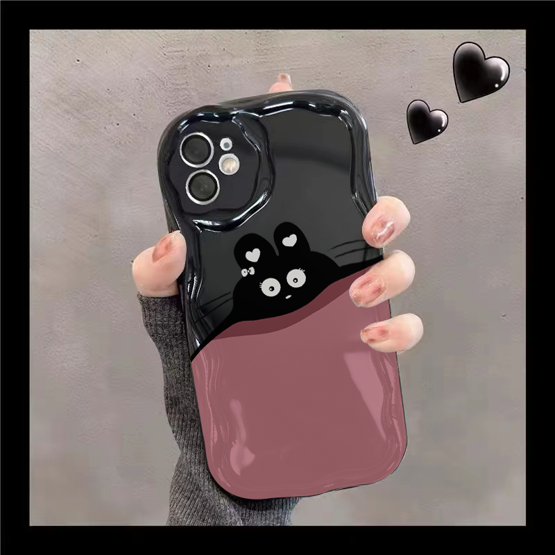 黑色猫咪适用苹果14promax手机壳13/12防摔11华为/oppo/小米/vivo