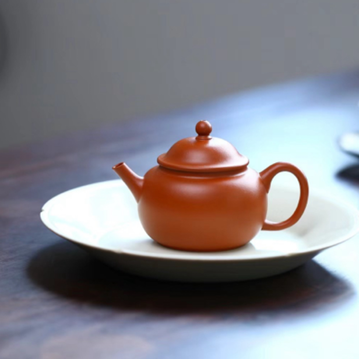 紫砂壶水平壶野山红泥手工制作150cc