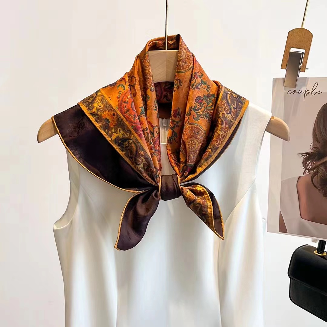 351 【盛世繁华】提花 花萝 镂空 双面双色香韵纱70*70方巾