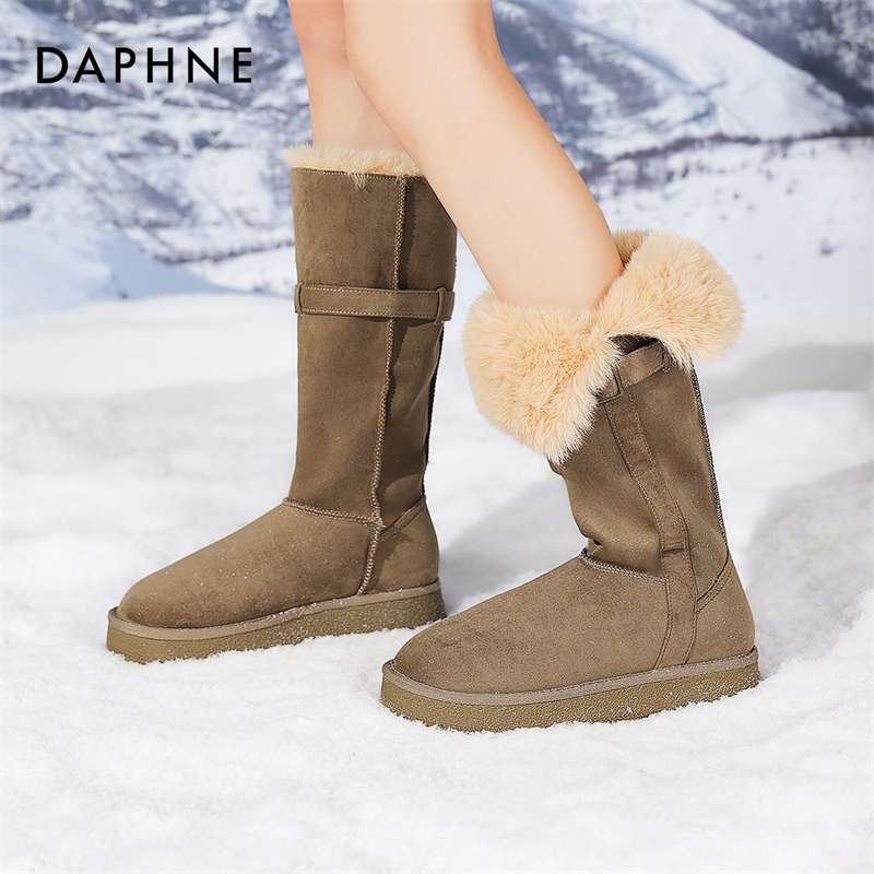 达芙妮雪地靴2025冬季新品推荐日常专用设计感防寒加绒保暖女鞋