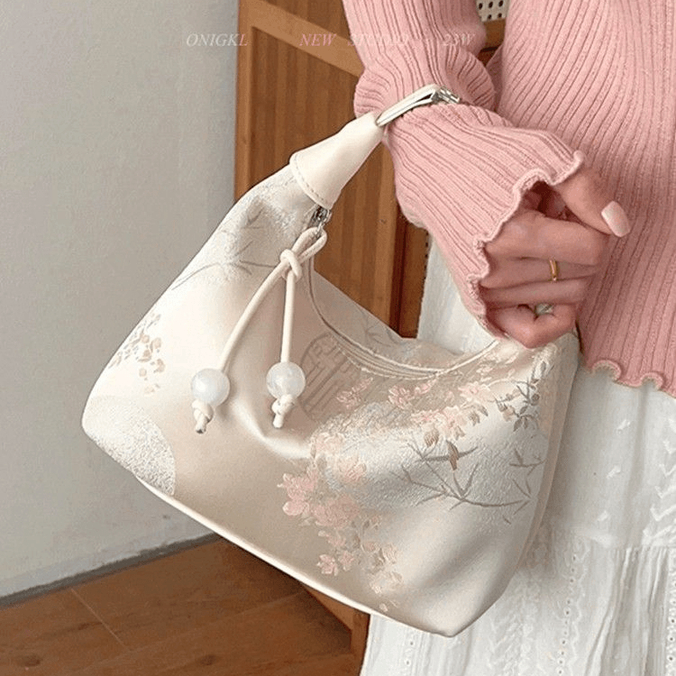 手拎新中式国风腋下包包女士刺绣小众高级感单肩斜挎女包S005B