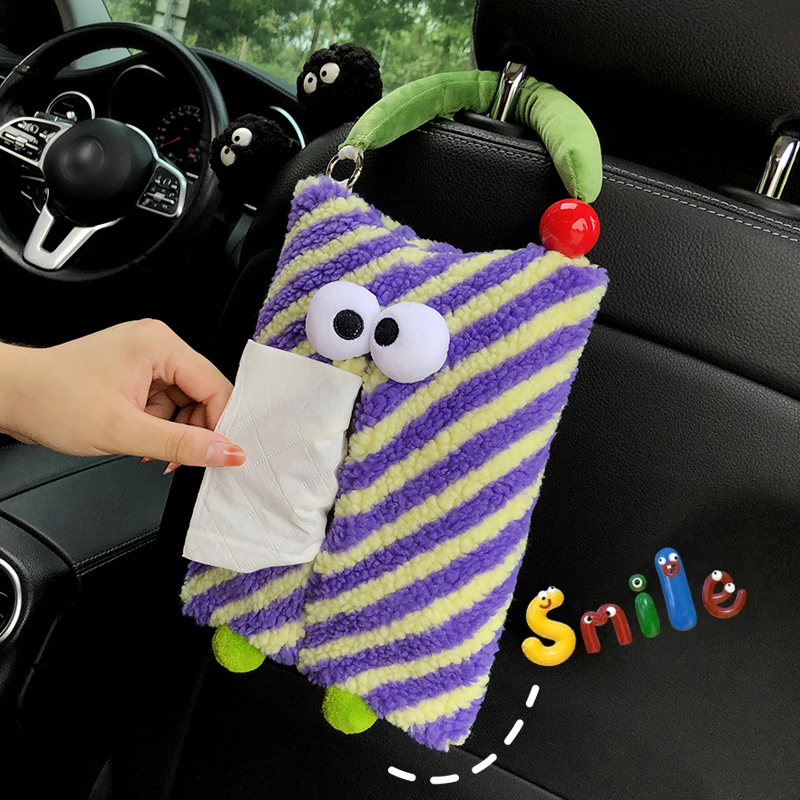 车载纸巾盒挂式可爱高颜值创意汽车纸抽袋车用收纳挂袋车内抽D23