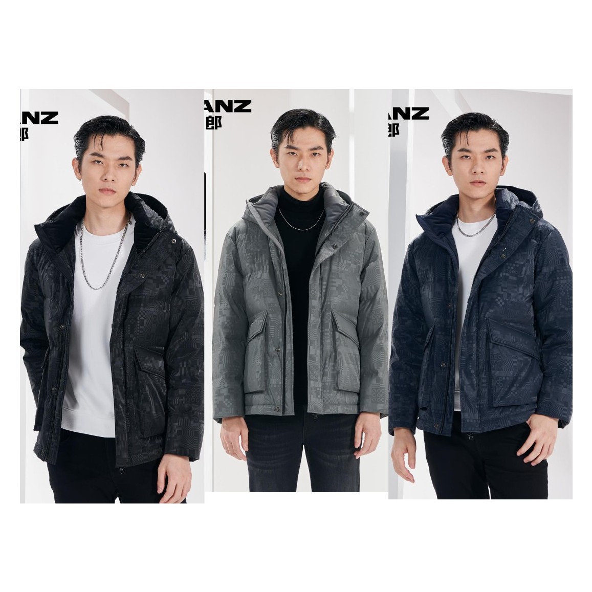 【利郎】男士连帽保暖冬季白鸭绒时尚羽绒户外休闲防寒(22DRF103)