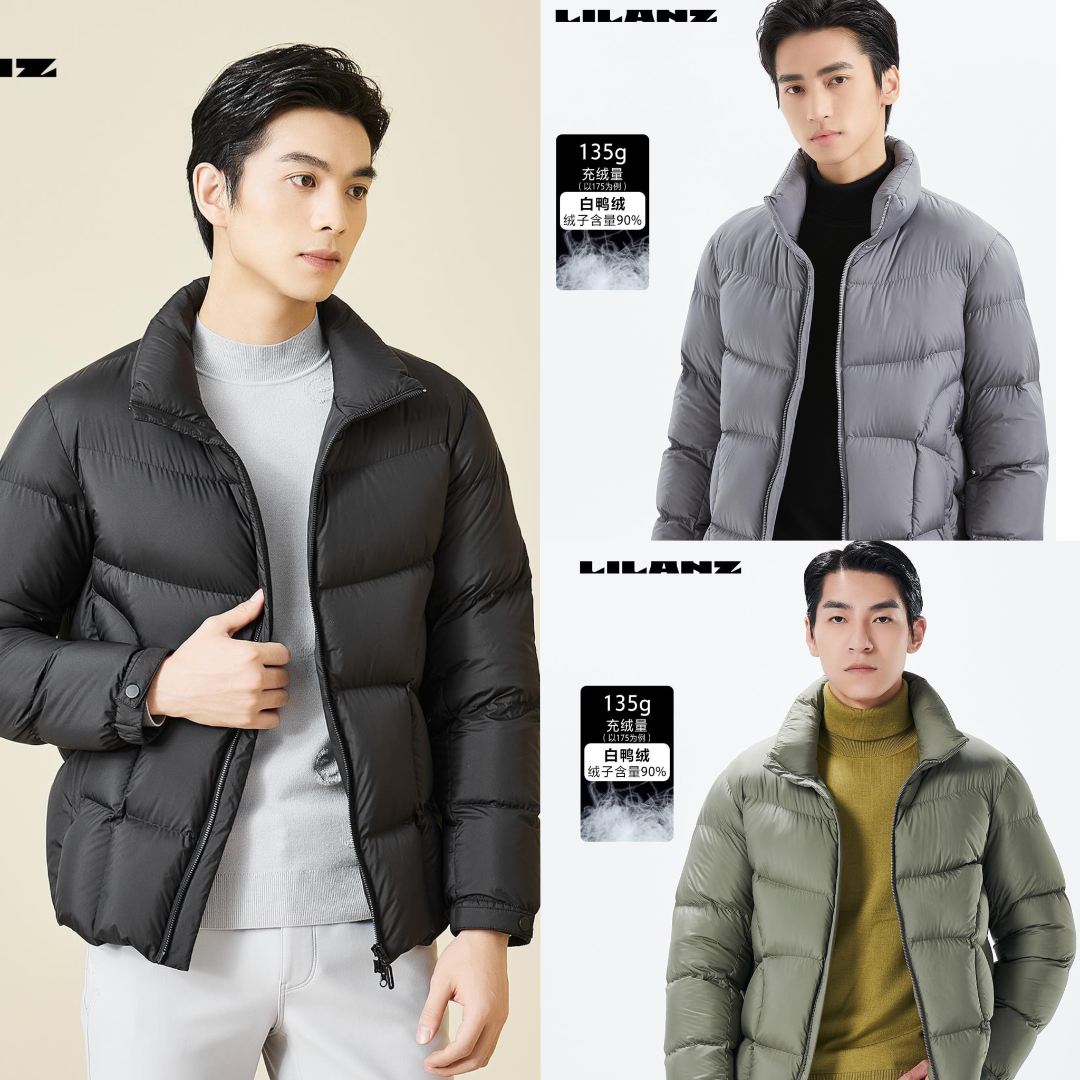 【利郎】男士冬季立领时尚百搭经典保暖舒适加厚防风羽绒服23DRF006