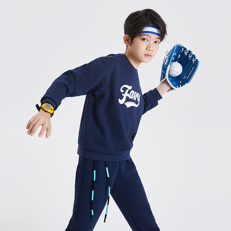 【特步儿童】中大童运动圆领套头不加绒卫衣676126209210