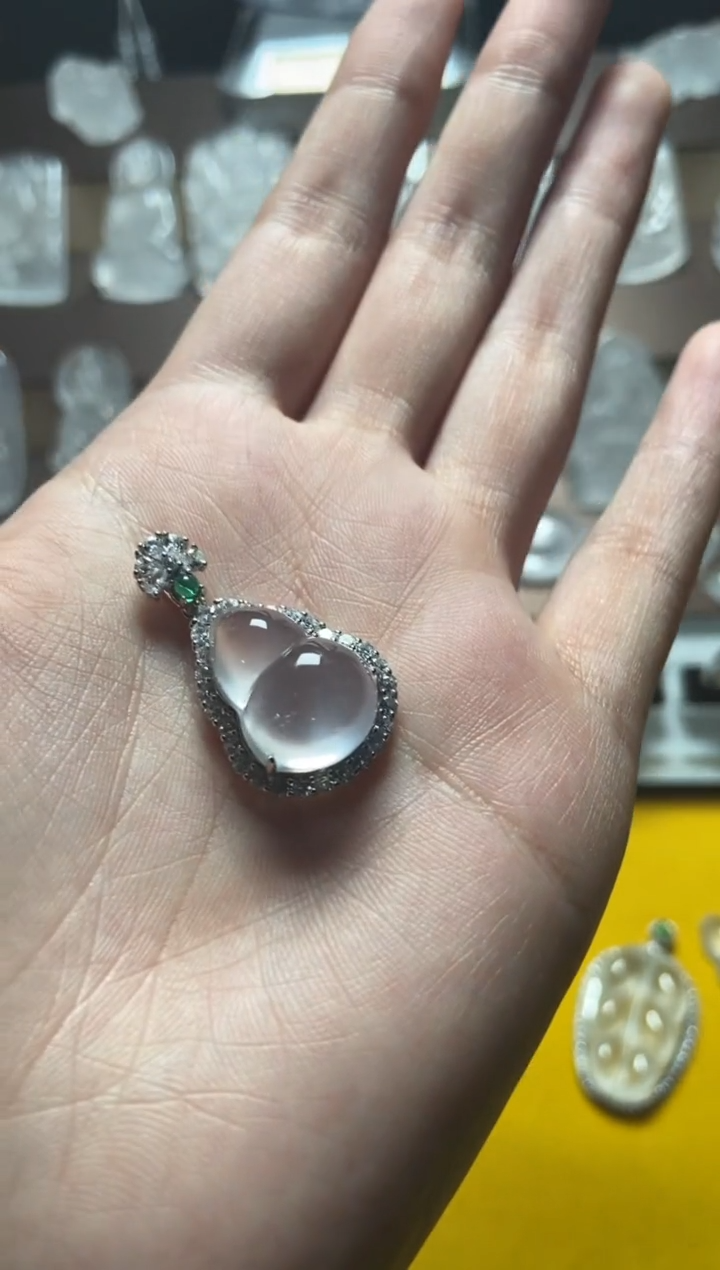 【闪购商品】石英质玉葫芦银S925镶嵌0008
