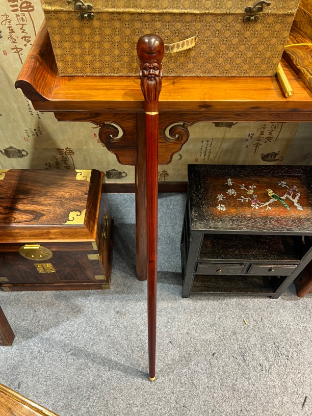 紫檀 寿星 拐杖拐杖