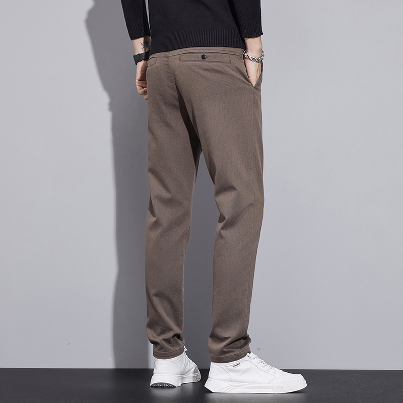 男士秋季休闲裤直筒修身垂感轻商务耐磨百搭舒适中高腰长裤子男