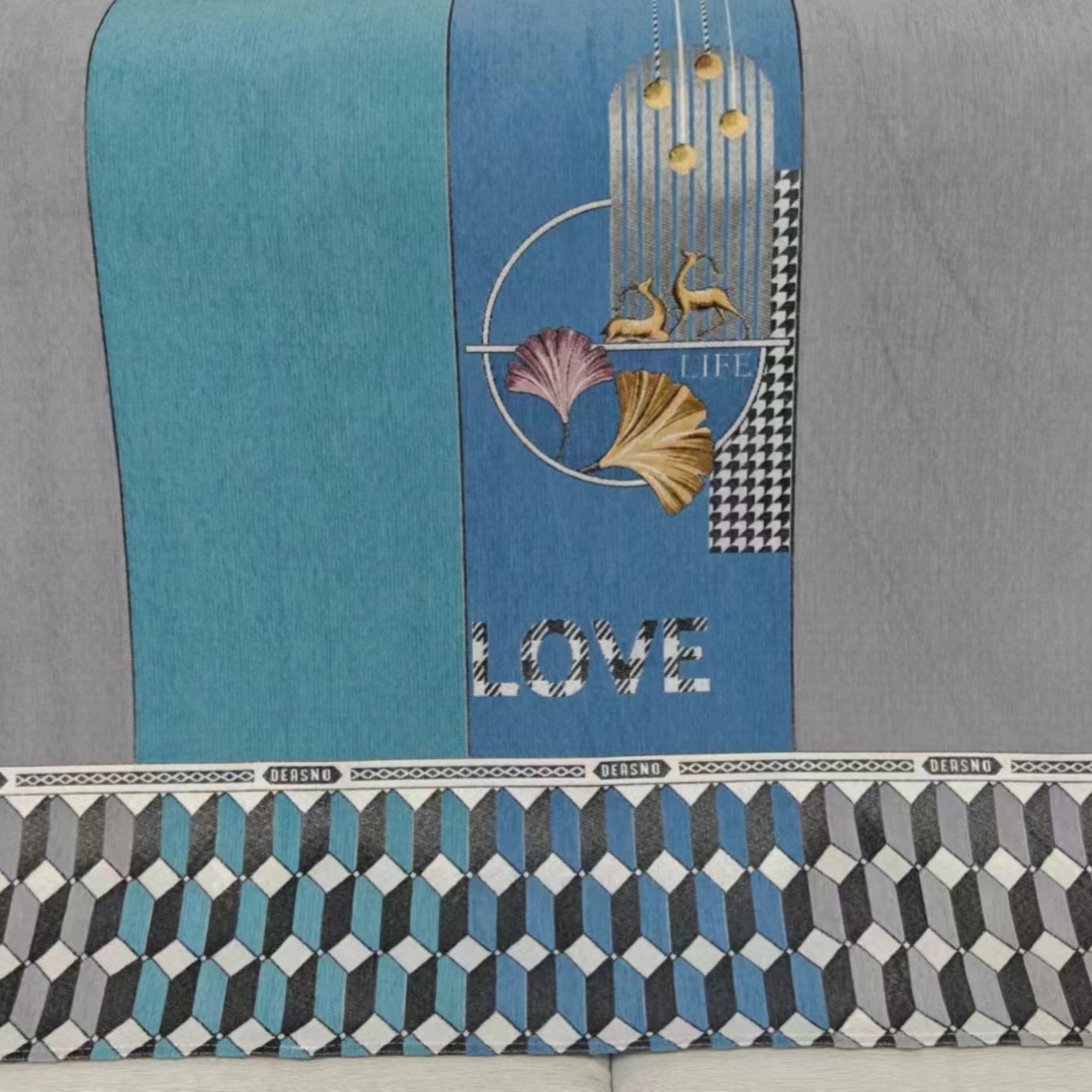 处理微瑕通用沙发垫（银杏鹿3米）