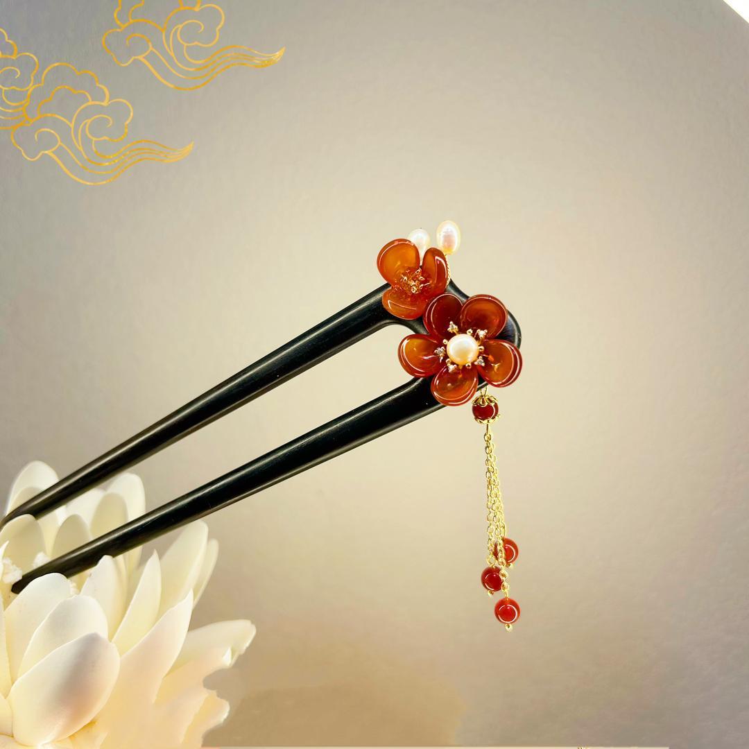 【傲雪红梅】原创设计美学木簪盘发神器送礼佳品