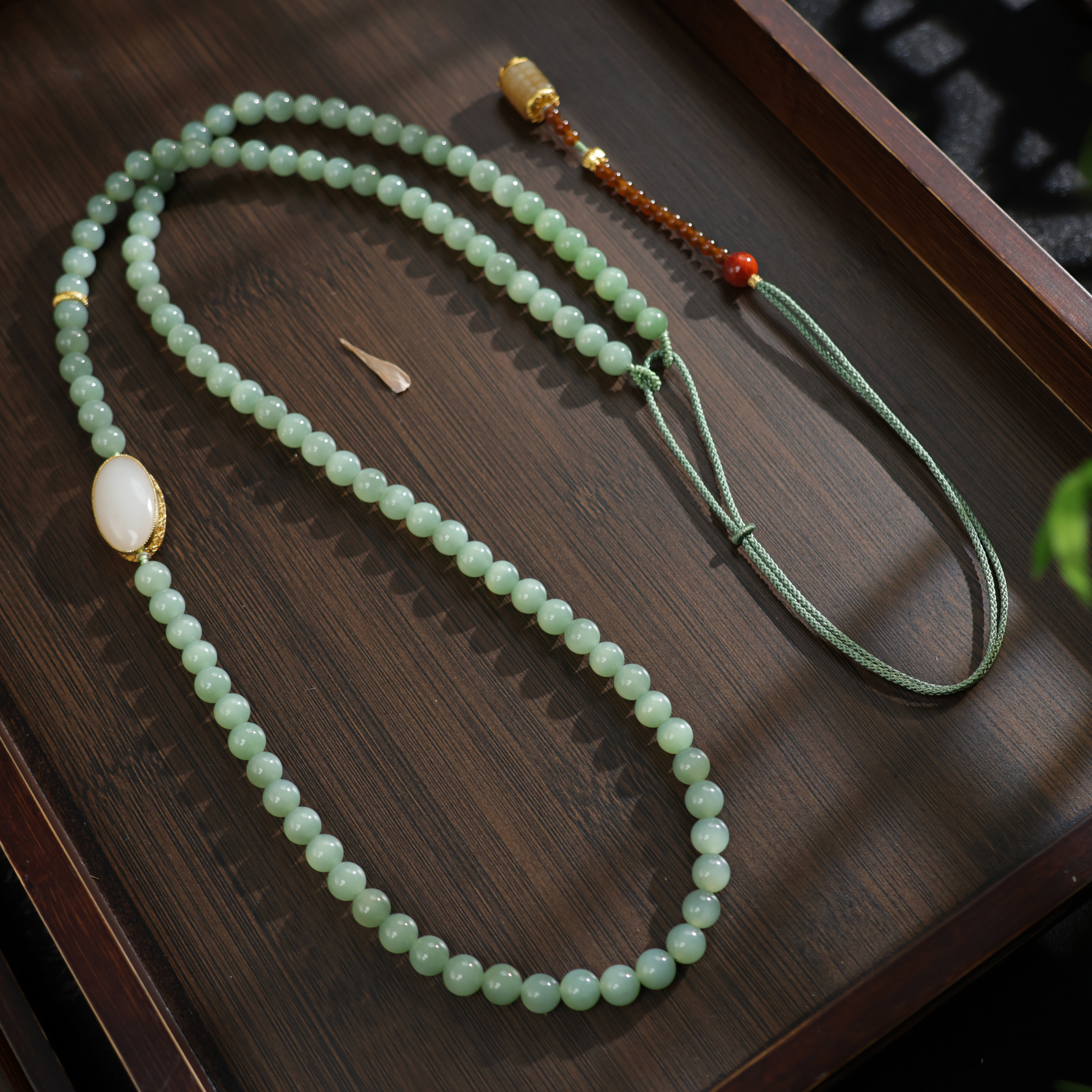 【本真臻选】珍藏级和田玉粉青项链-121930