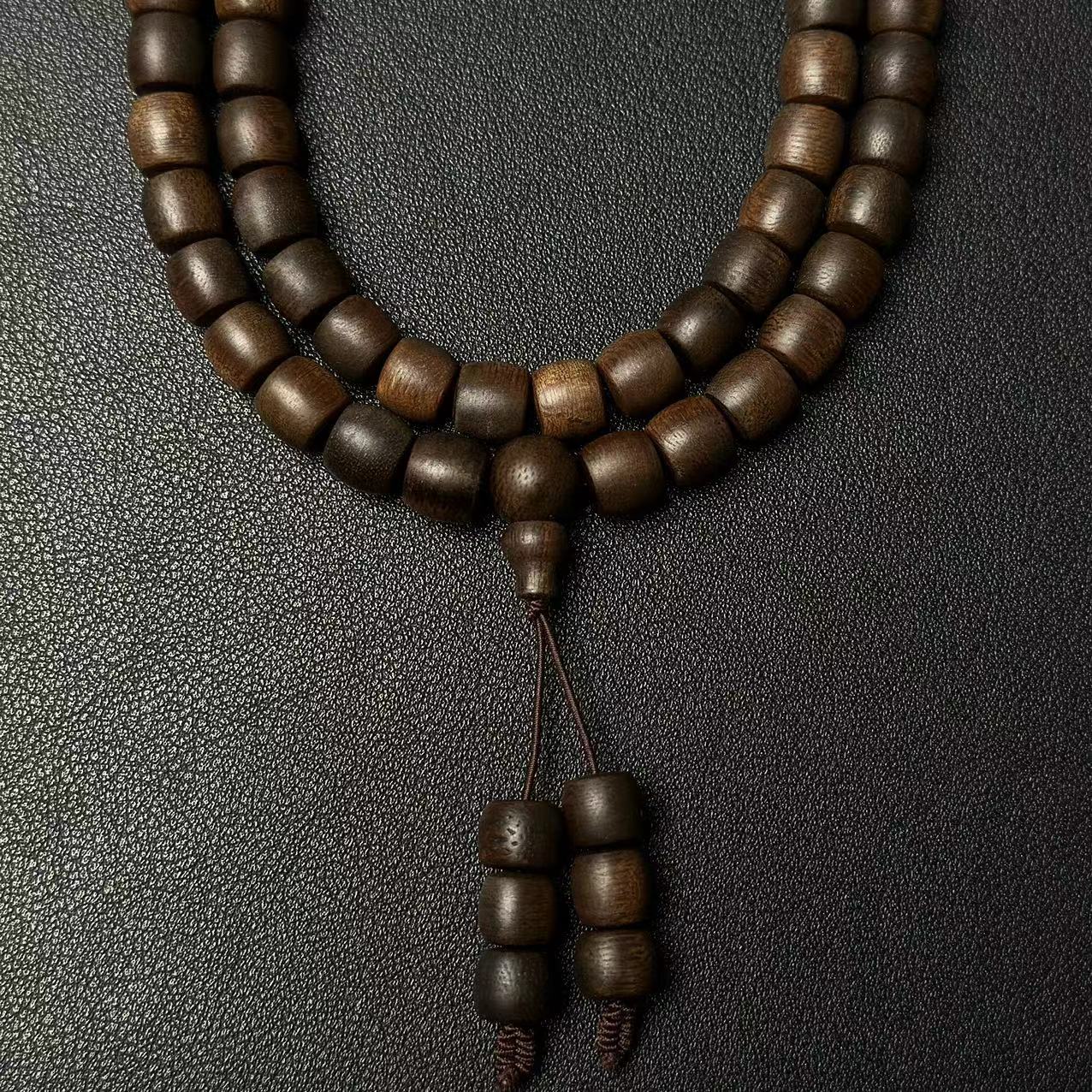 【嘉木】Z004沉香莺歌绿奇楠0.8多圈桶珠手串