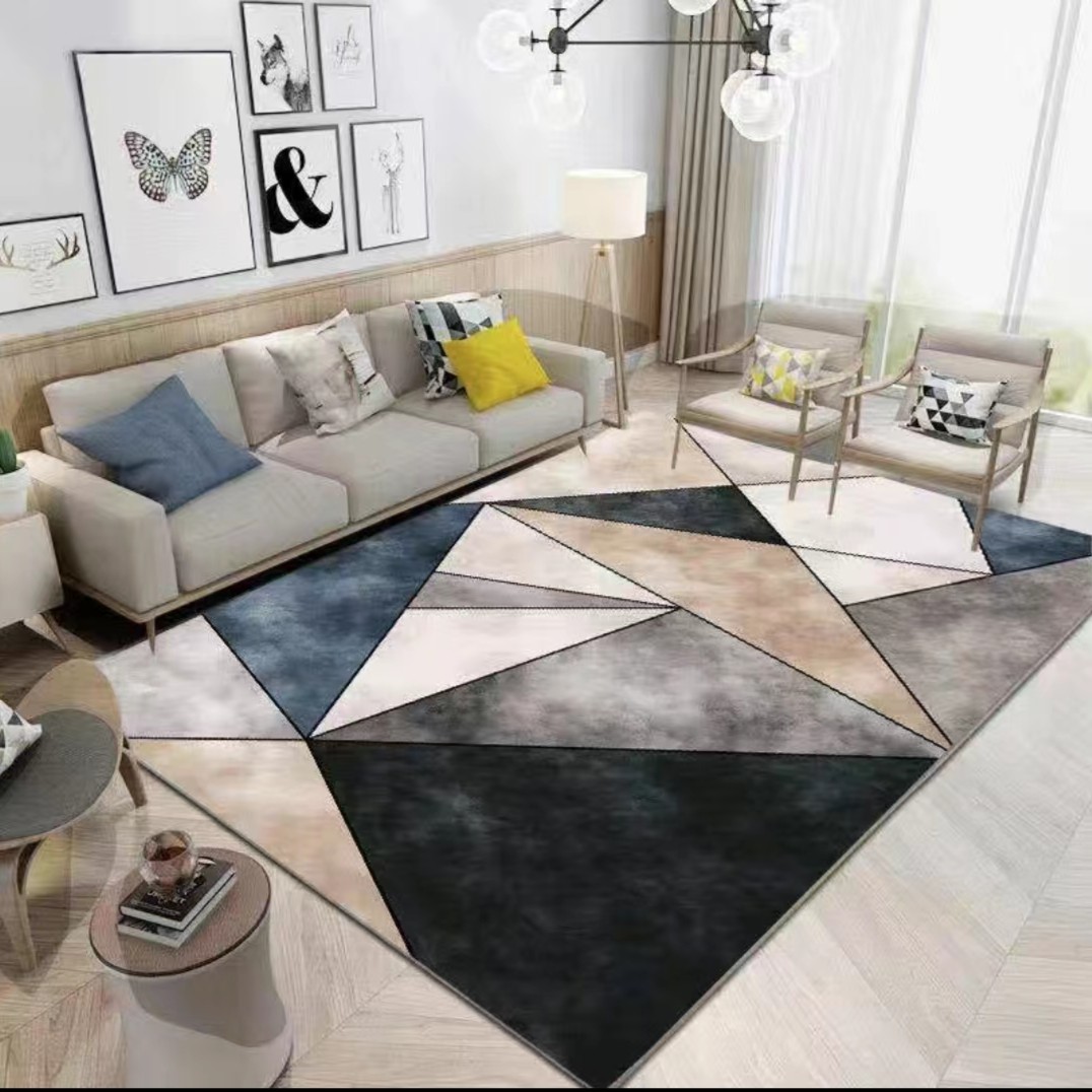 轻奢简约风家用地毯床边毯防滑卧室书房茶几垫地毯大面积网红免洗