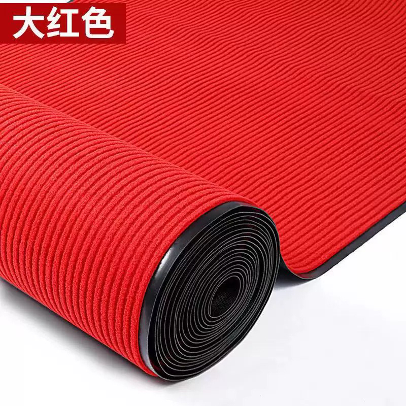 红色门庭酒店门口加厚地垫入户门PVC走廊家用地毯防滑吸水地毯