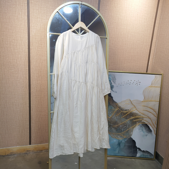 BF645孕妇杏色连衣裙100-130