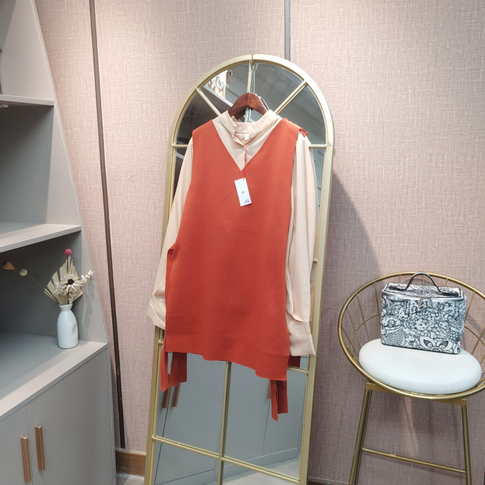 BH15孕妇橘色背心两件套L100-130XL140XXL150