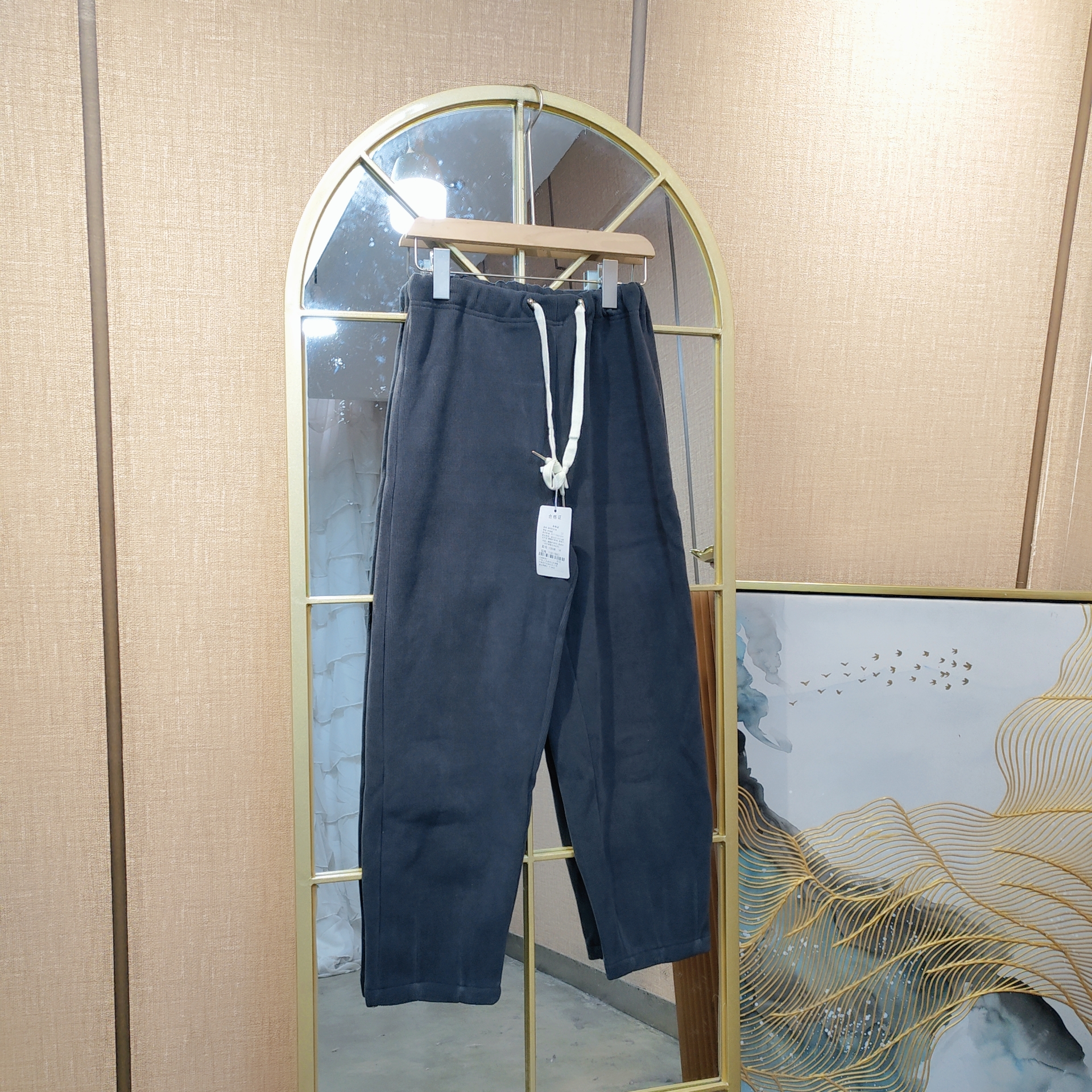 HN132产前产后孕妇深灰色加绒休闲裤M90-120