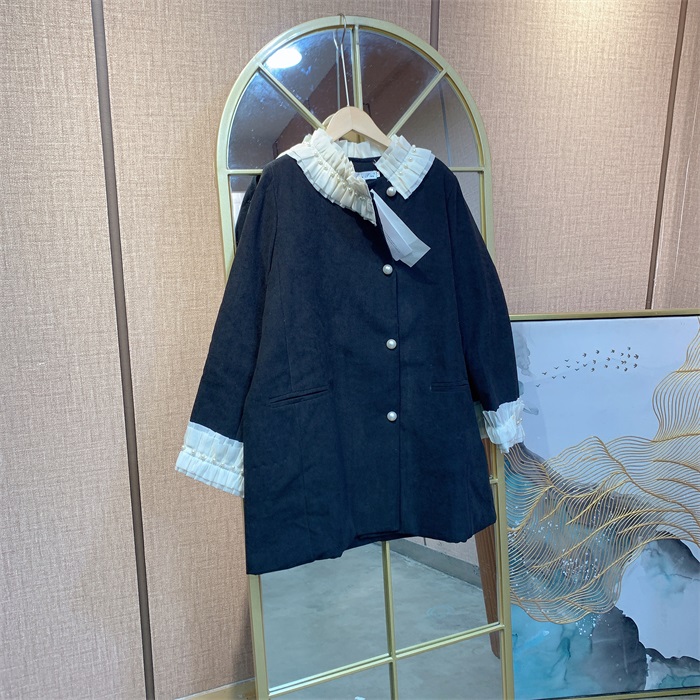 S194黑色孕妇夹棉外套衣  M90-120L130