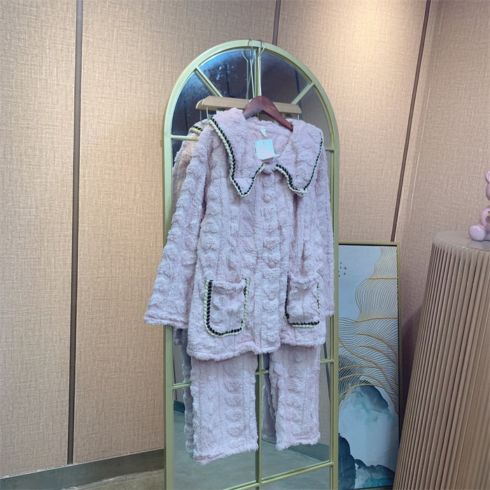 F457粉色孕妇珊瑚绒月子服两件套   L100-130XL140XXL150