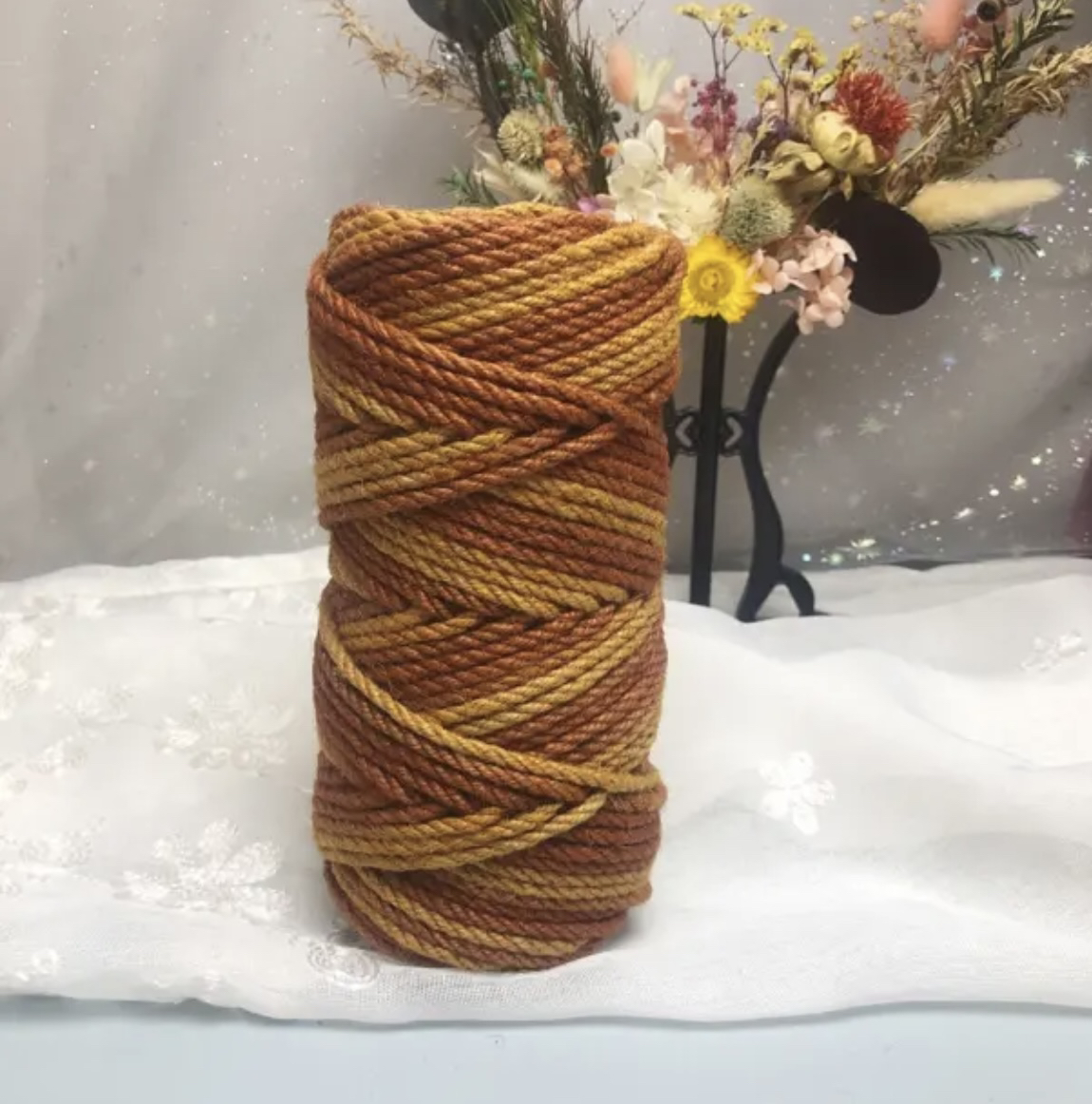 L【筱书手工推荐】跳色脱毛彩麻跳色脱毛炫彩麻绳