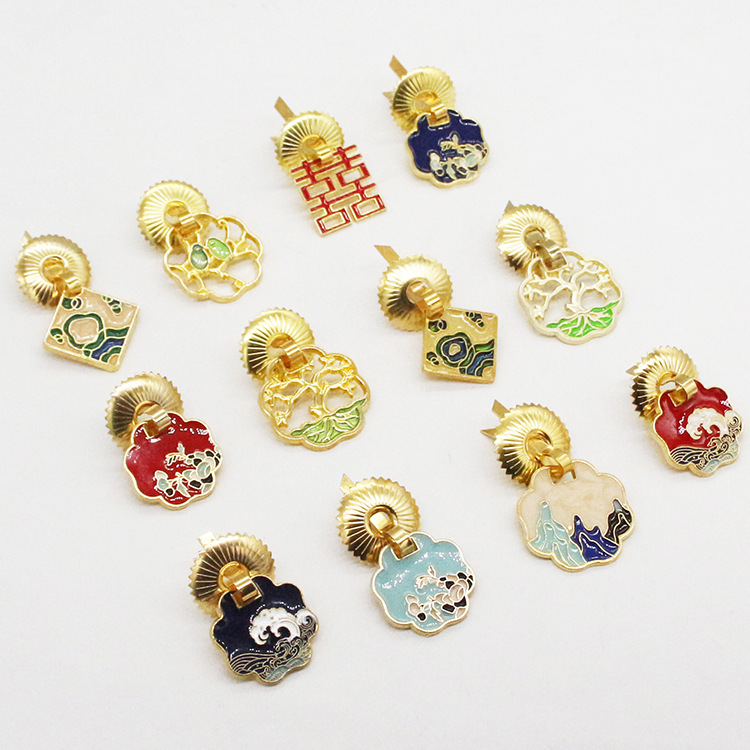 L茶叶罐拉手提手七彩拉手茶盖U行针手提彩釉色戏曲风单孔针脚拉手