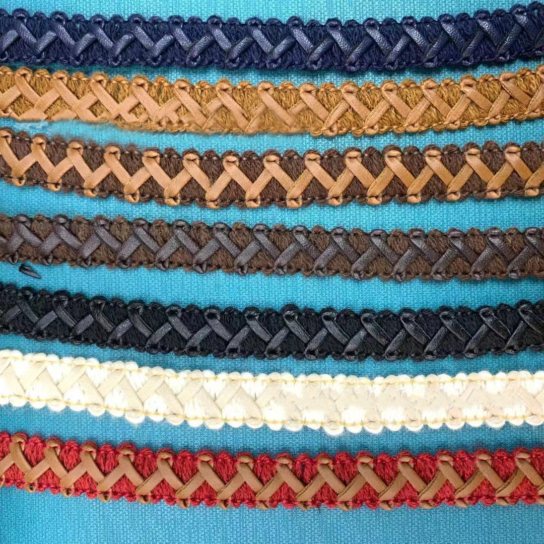 L手工花边仿皮人字皮花边1.3cm宽服装辅料花边衣领袖口袋口鞋花边