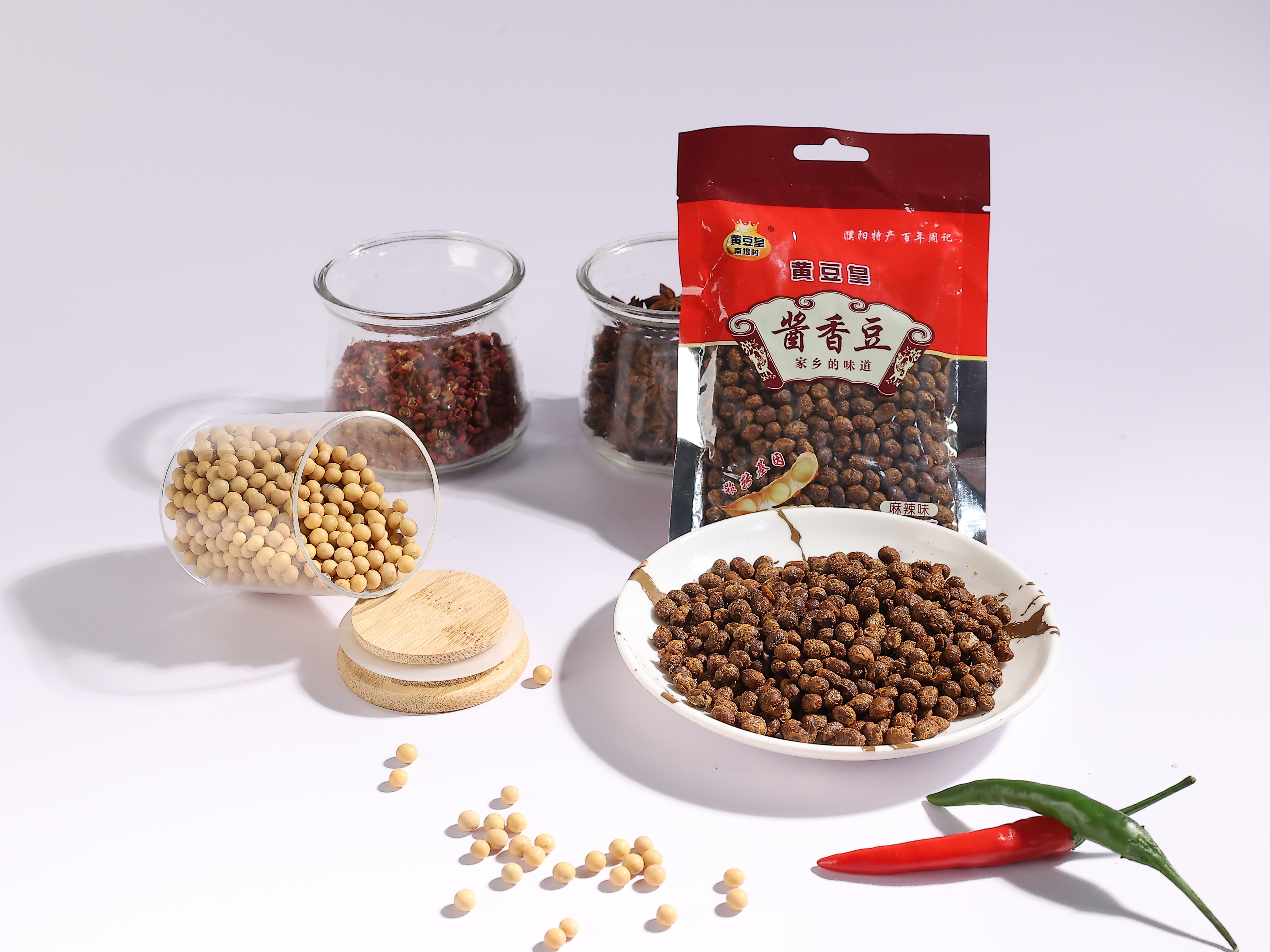 熟酱豆五香麻辣酱豆河南濮阳特产酱豆油炸酱豆