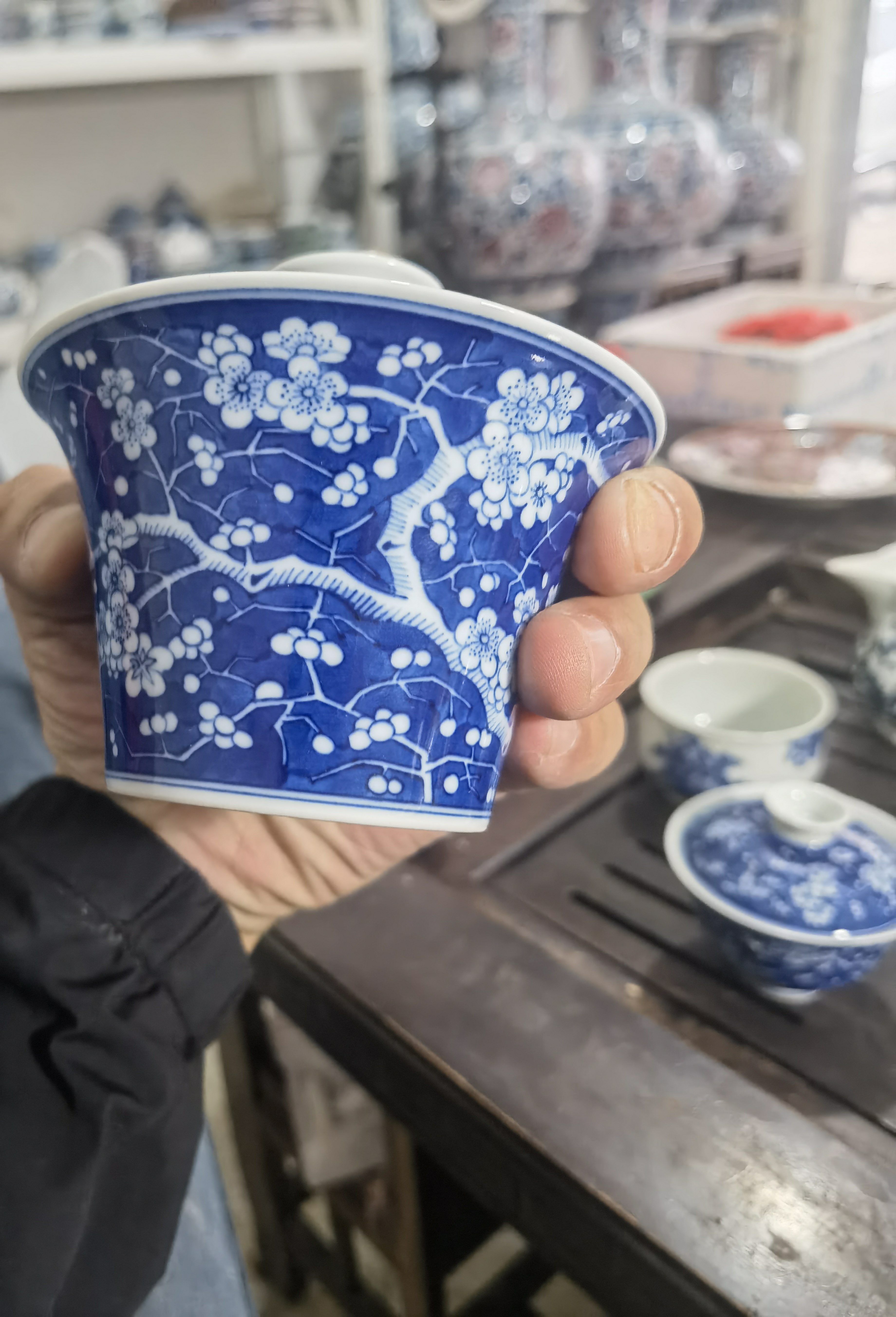 二才盖碗冰挴手工陶瓷