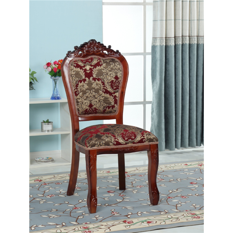 新疆西藏包邮欧式餐椅酒店餐厅象牙白色实木桌椅麻将化妆家庭吃饭