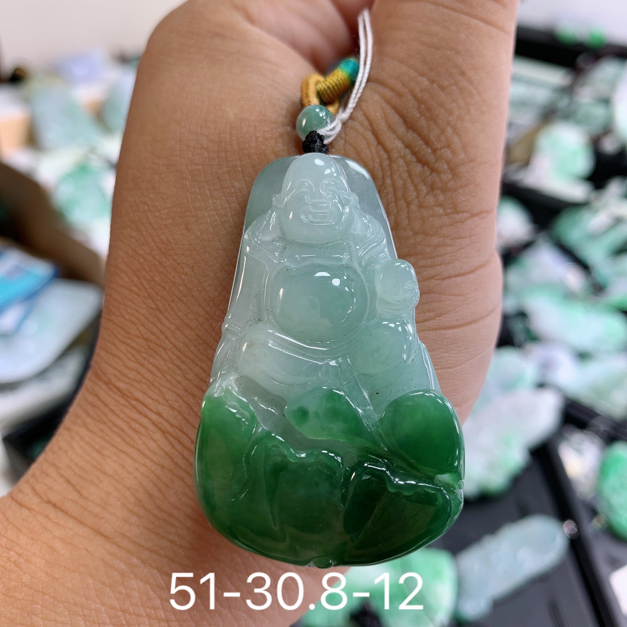 天然A货翡翠佛公吊坠挂件