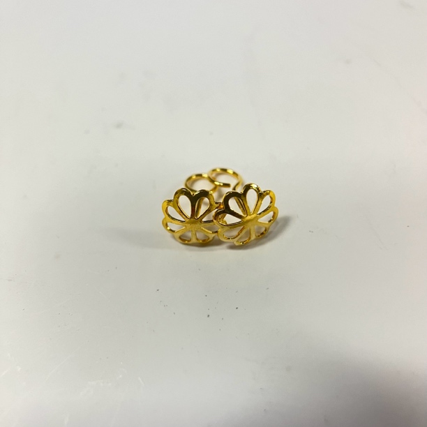 足金饰品/镂空花花耳钉/0.67/A120758-0.67/h