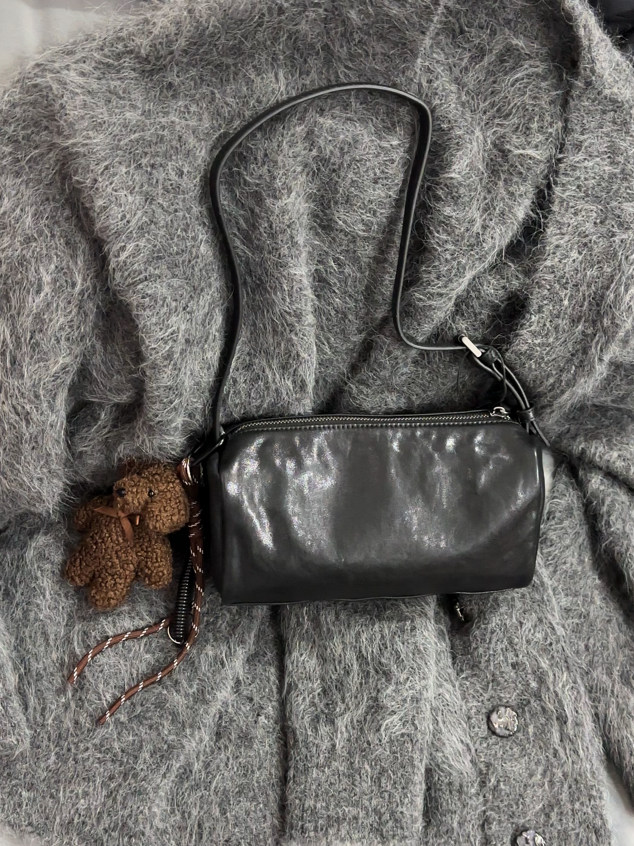 【独品定制】经典百搭真皮头层植鞣Nano笔筒包单肩腋下斜挎枕头包