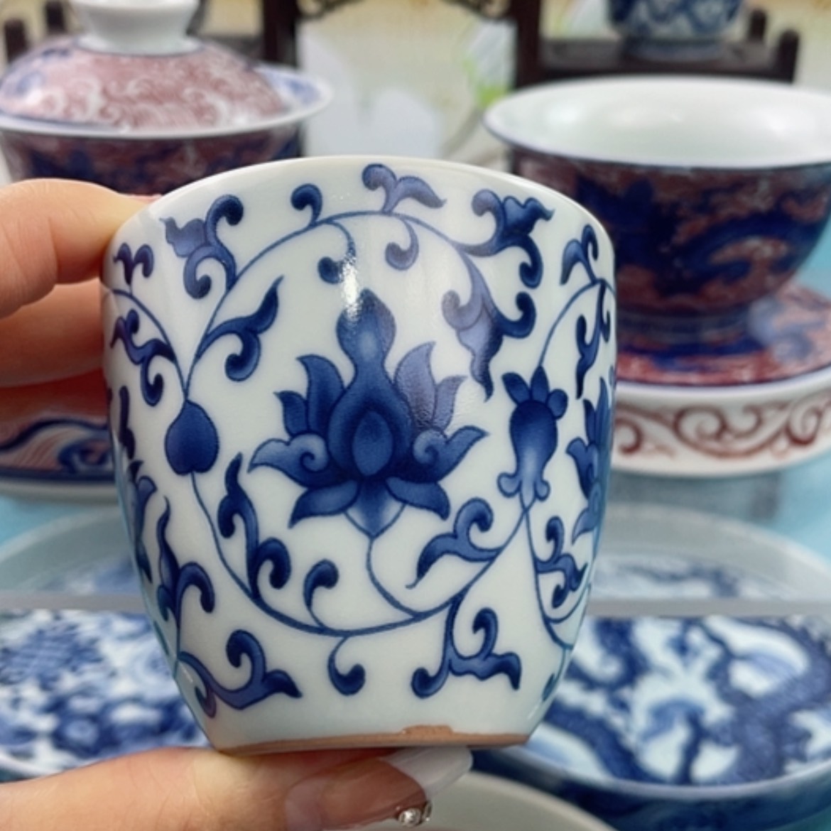 【闪购商品】陶瓷花****?缠枝莲手雷杯