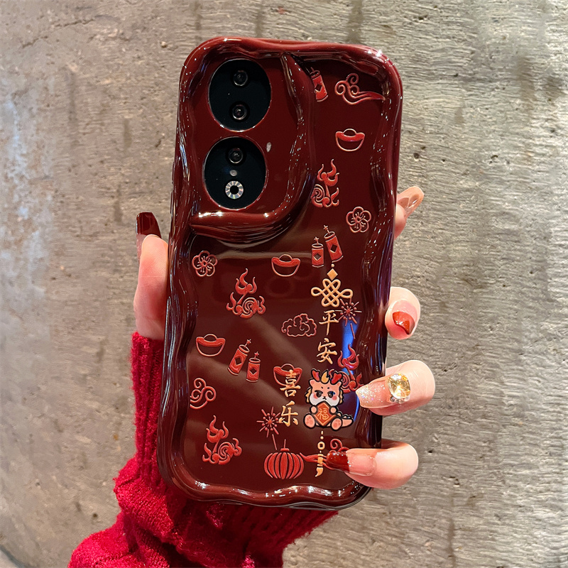 适用【华为荣耀90】华为荣耀90Pro手机壳平安喜乐女款保护套