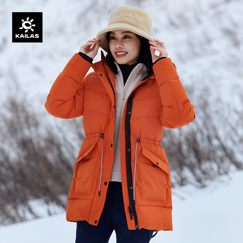 凯乐石羽绒服女秋冬中长款加厚防风外套800蓬抗寒-30℃鹅绒登山服