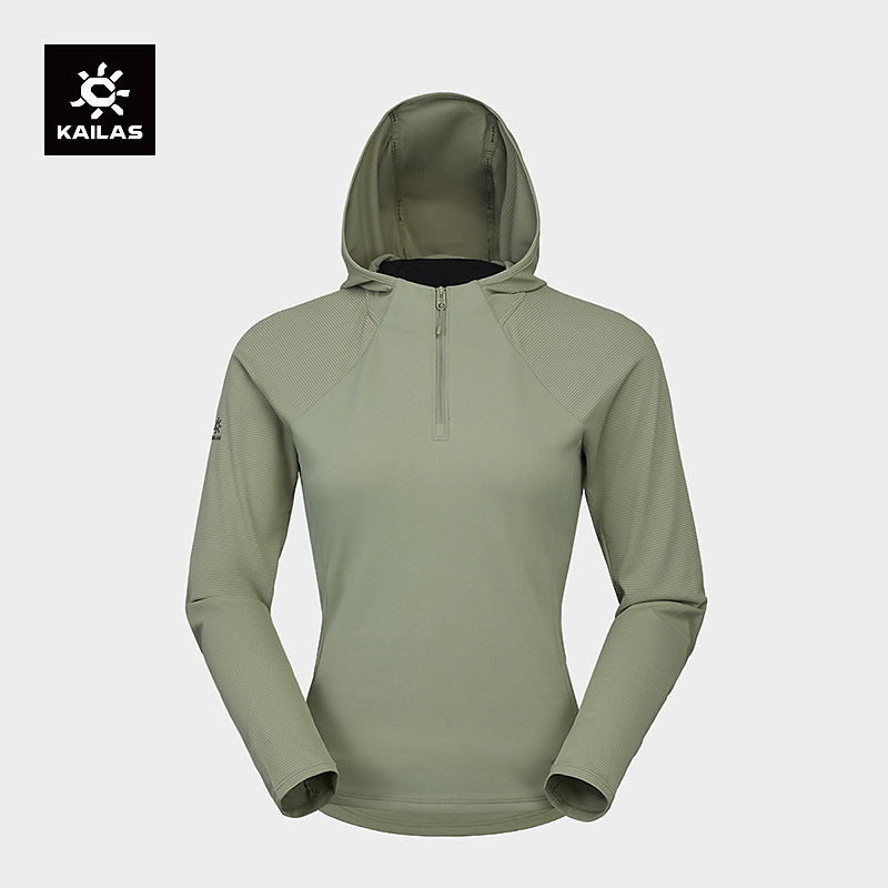 KAILAS凯乐石连帽功能长袖T恤吸湿速干透气户外运动登山徒步女款