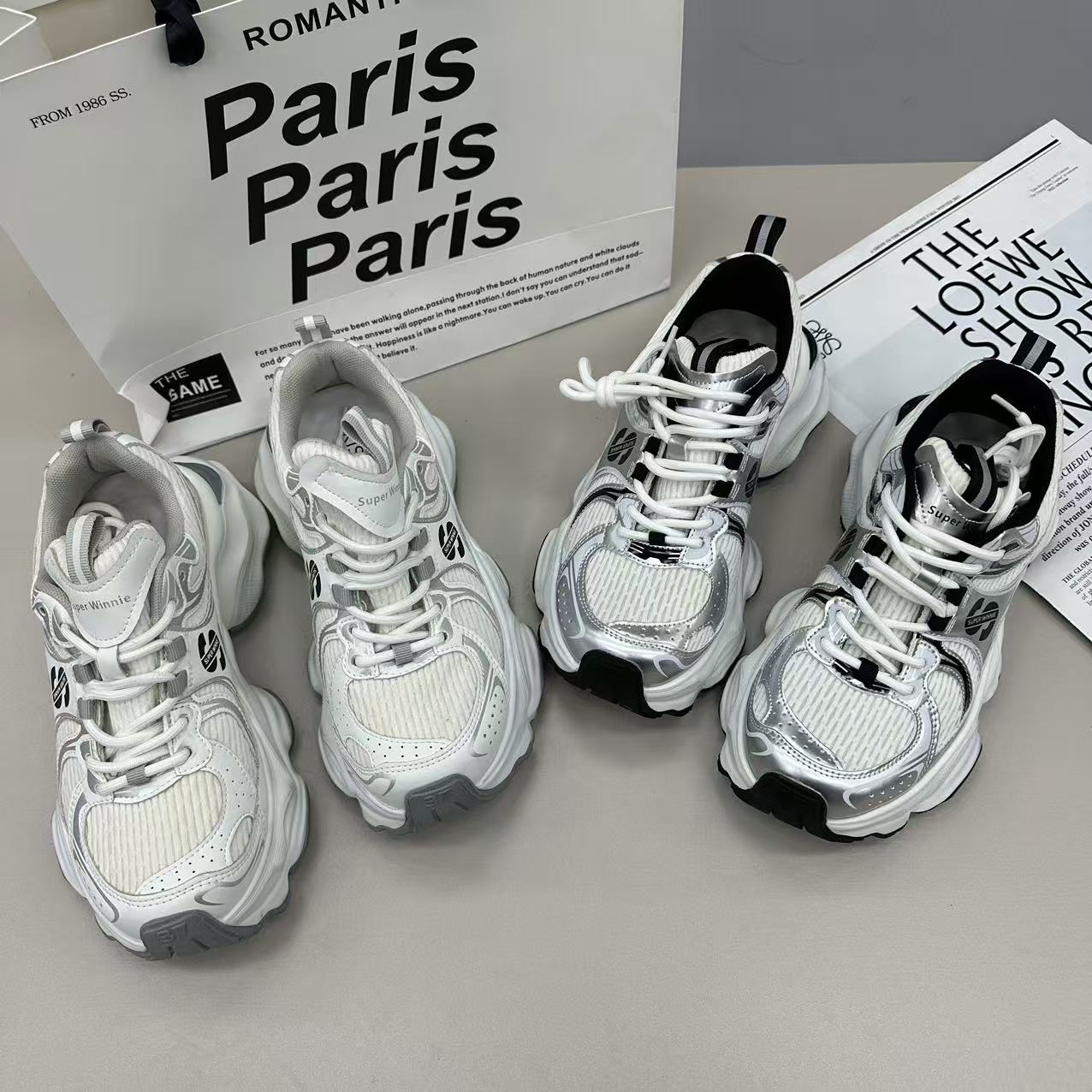 2025春季新款老爹百搭时尚厚底系带休闲鞋 28511