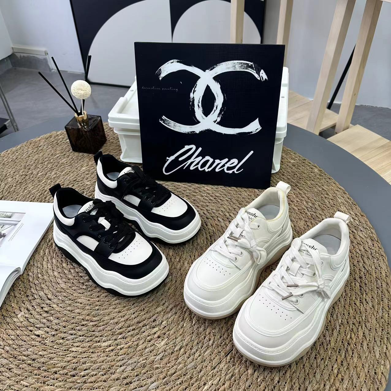 2025春季新款厚底透气百搭时尚系带小众运动休闲鞋 7068