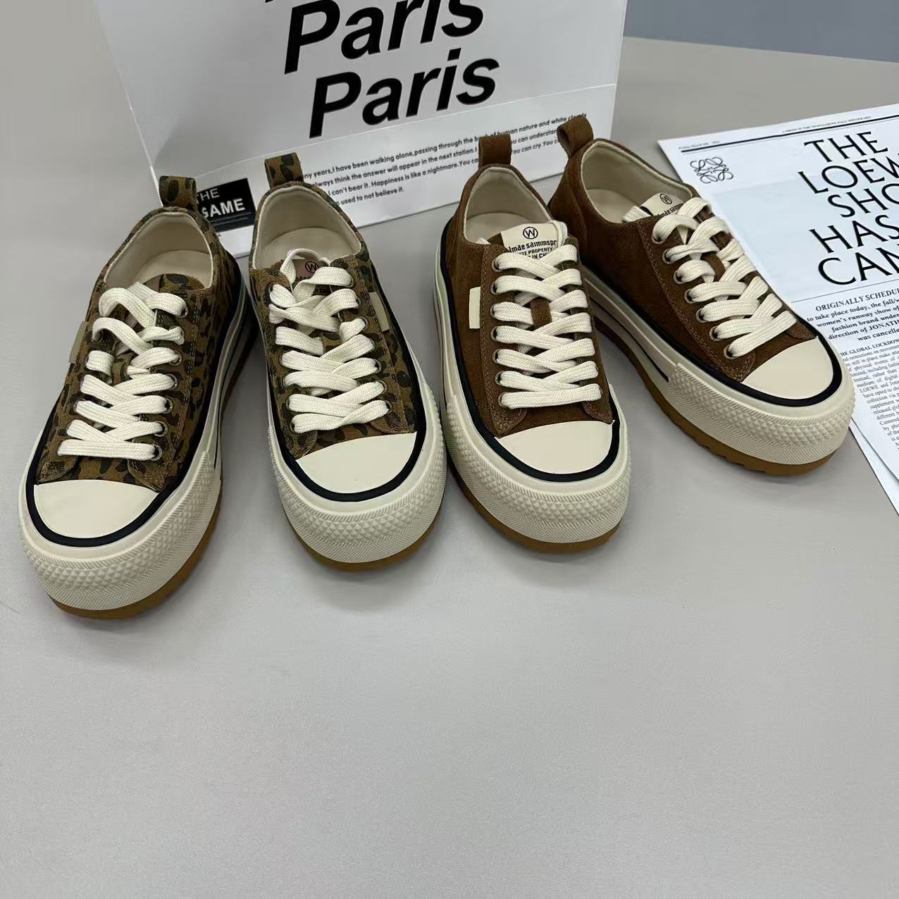 2025春季新款厚底时尚百搭豹纹休闲鞋 80-82