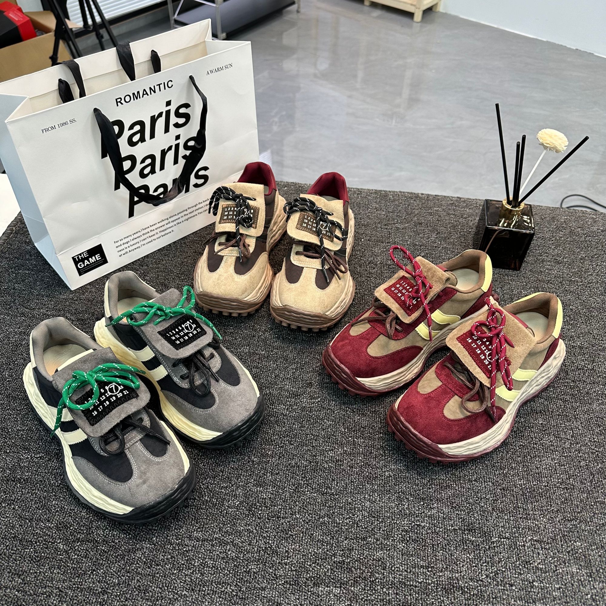 2025春季新款潮流复古双鞋带百搭厚底时尚休闲鞋 8611