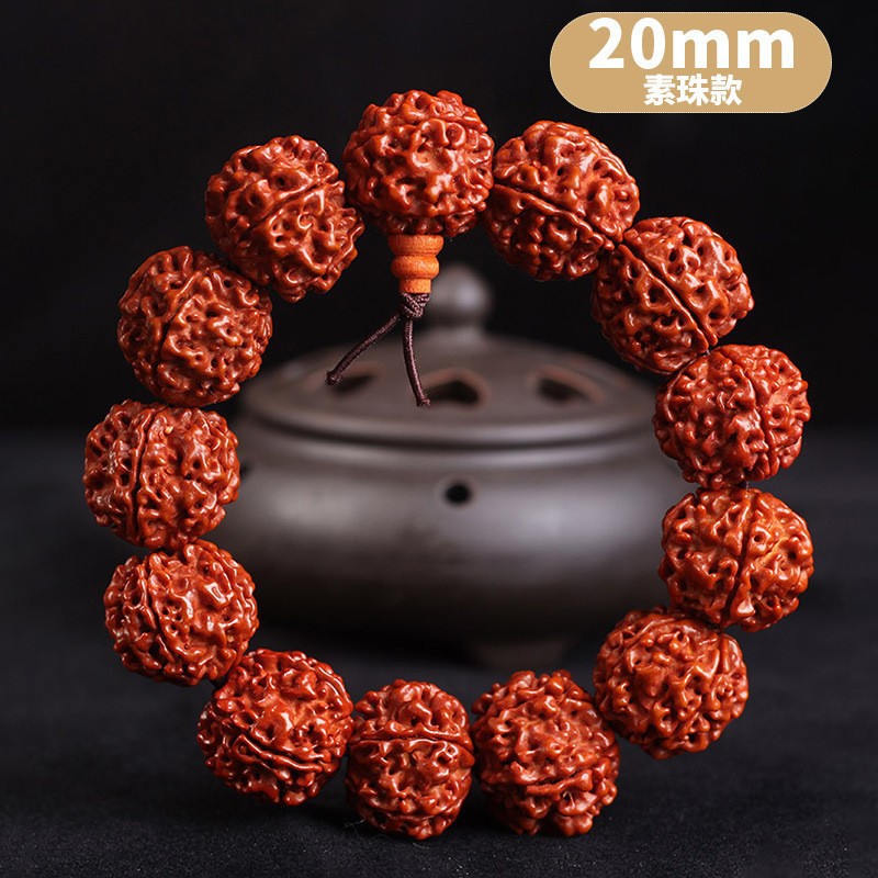 尼泊尔红皮爆肉五瓣金刚菩提手串2.0（不是塑料）ZM